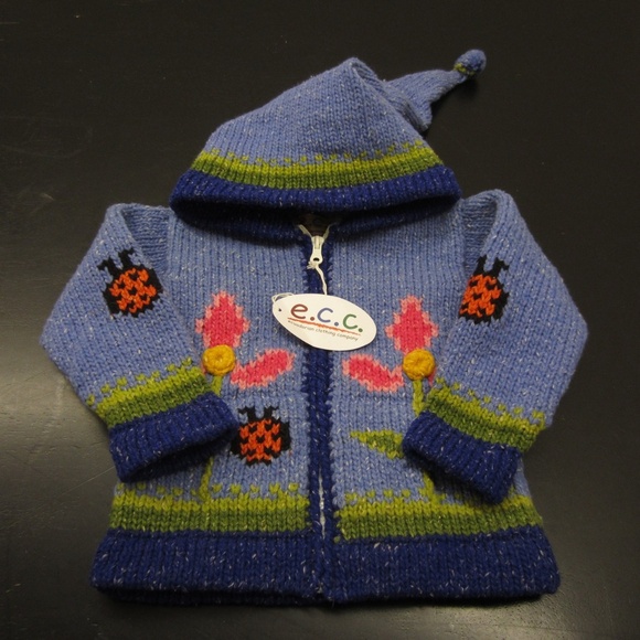 E.C.C. Ecuadorian Clothing Company Hooded Wool Blend Full Zip Sweater Jacket - Picture 9 of 12